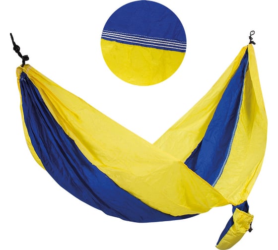 Изображение товара Походный гамак Ecos Ham-16 нейлон, повышенной прочности, с карабинами, р-р 280х140 см 004978