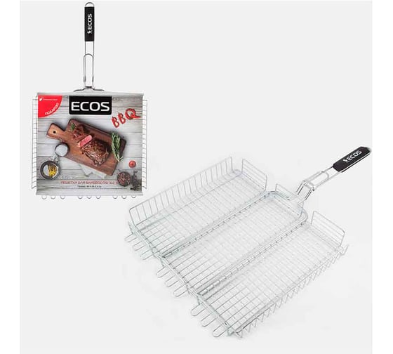 Изображение товара Глубокая решетка для барбекю Ecos RD-103-1C регулируемая глубина, р-р 40х35х5 см, общая длина 70 см 999608