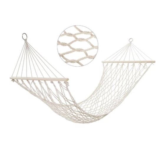 Изображение товара Гамак-сетка Ecos хлопок Ham-20 с деревянной планкой, р-р 200х80 см 004974