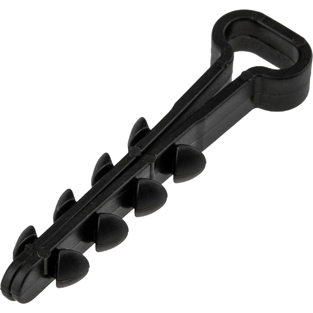 Изображение товара Нейлоновый прямоугольный дюбель-хомут REXANT 5-8 мм черный 100 шт.