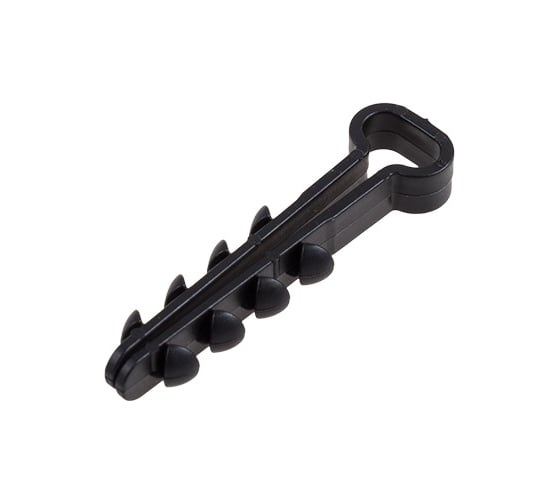 Изображение товара Нейлоновый прямоугольный дюбель-хомут REXANT 5-8 мм, черный, 100 шт. 07-4609