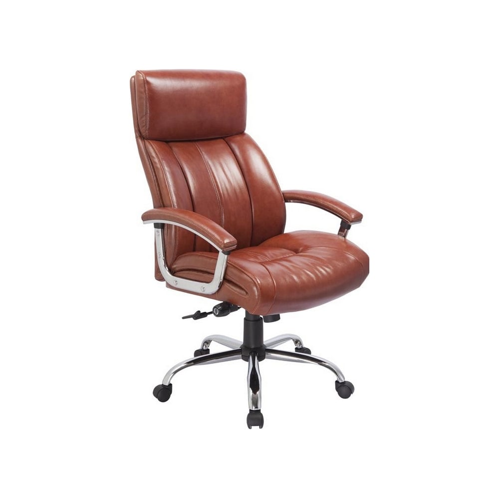 фото Кресло руководителя easy chair bnu echair cs-8822e-1 кожа коричневая, хром 296592