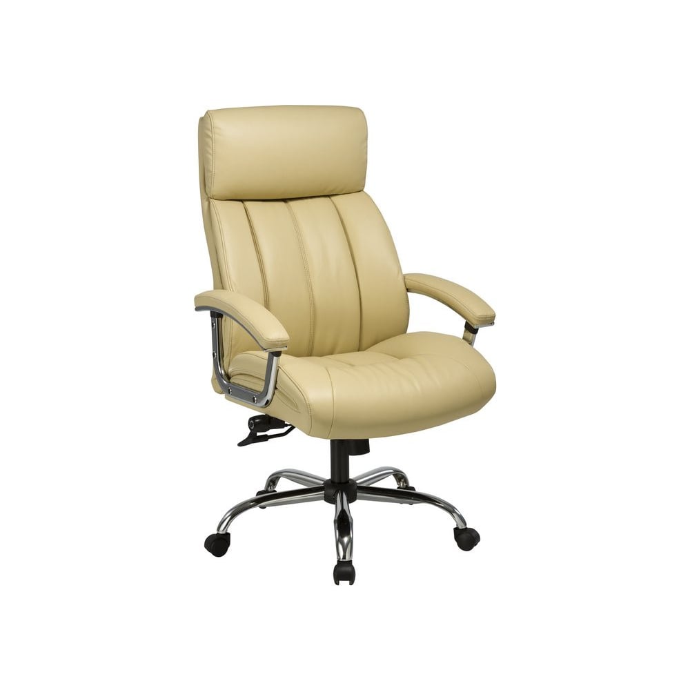 фото Кресло руководителя easy chair bnu echair cs-8822e-1, кожа бежевая, хром 738416