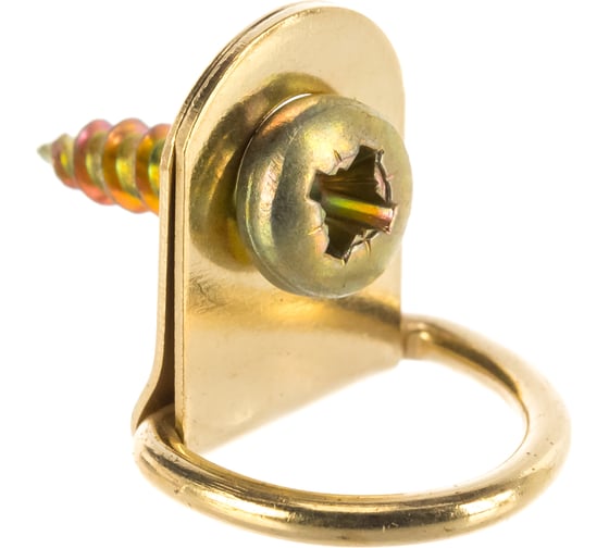 Изображение товара Петля-подвес ЕВРОПАРТНЕР D-кольцо для картины, фоторамки, латунированная сталь 4 шт. 16 0323 1