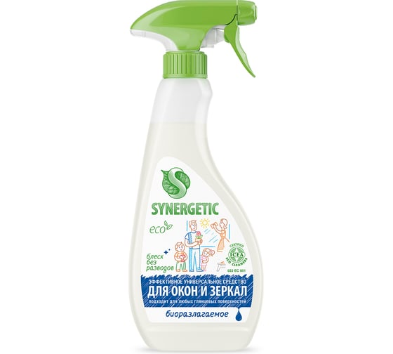 Изображение товара Средство для мытья окон, зеркал, мебели и бытовой техники SYNERGETIC 500 мл 4613720439027 107052 107052/8
