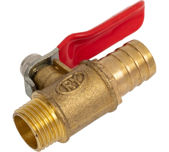 Изображение товара Краник латунный елочка 12 мм резьба наружная 1/4" BlackWeld 4416bw