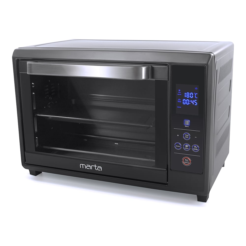 Изображение товара Мини-печь MARTA MT-4262 черный жемчуг, 30 л, сенсорное управление, конвекция, эмаль