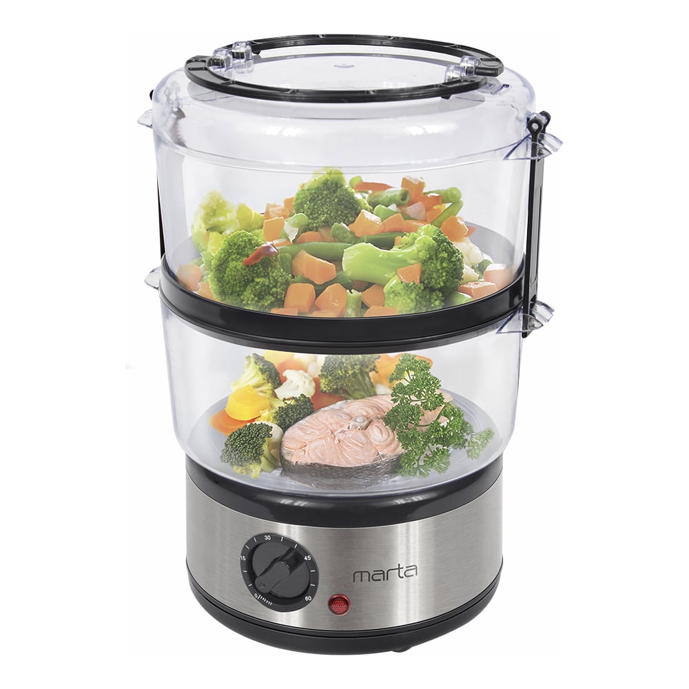 Изображение товара Пароварка MARTA MT-1909 черный жемчуг 5 л двухъярусная электрическая