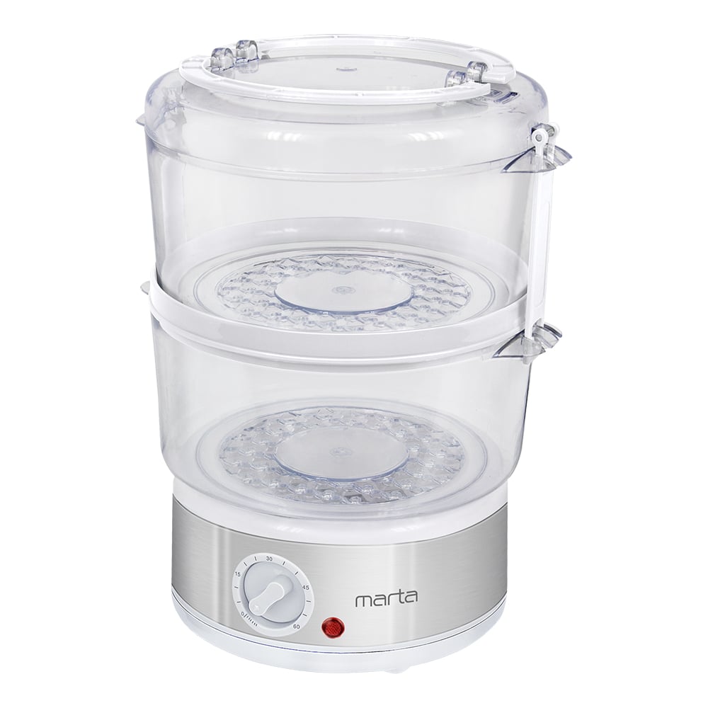 Изображение товара Пароварка MARTA MT-1909 белый жемчуг 5 л 2 яруса электромодель