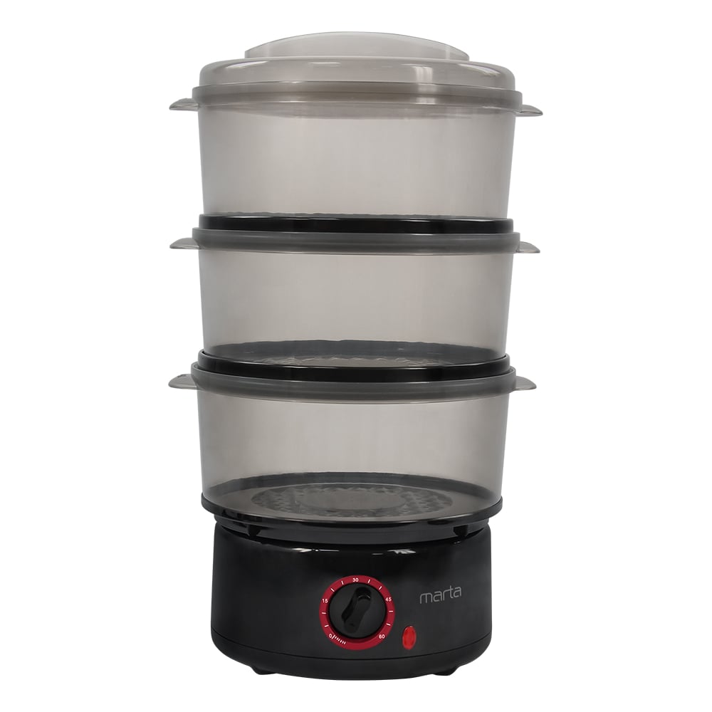 Изображение товара Пароварка MARTA MT-FS1911A темный рубин 7.5 л трехъярусная электрическая кухонное оборудование