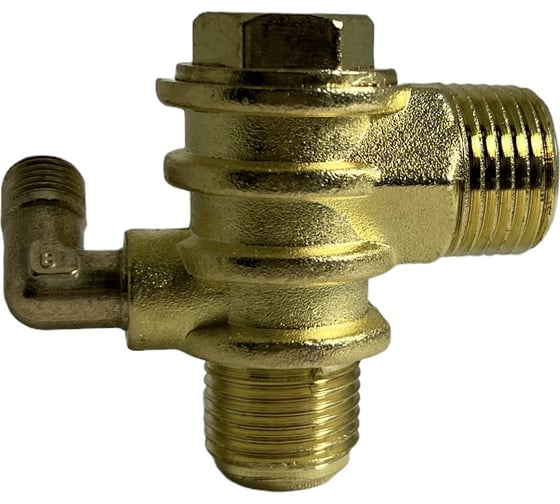 Изображение товара Обратный клапан для компрессора резьба наружная M1/2"XM1/2"+ уголок 1/8" BlackWeld 4313bw