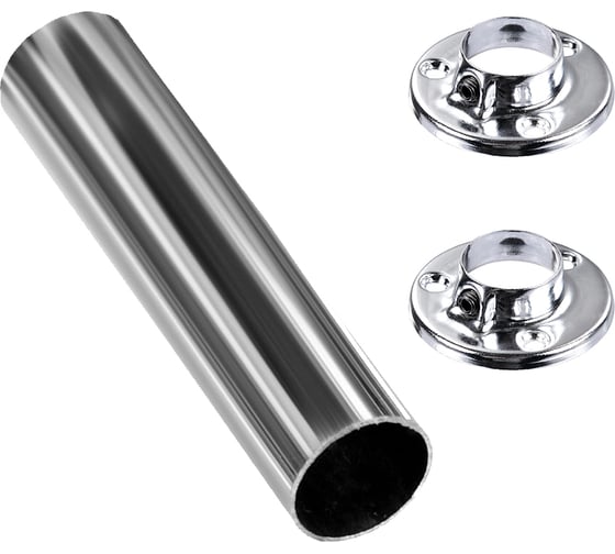 Изображение товара Труба мебельная Mebax круглая, с креплениями, 25x0,7x1000 мм, Хром 00-00003076