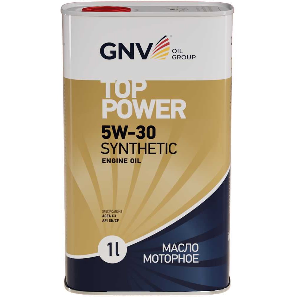Изображение товара Масло моторное GNV Top Power 5W-30 Synthetic, C3, VW 504.00/507.00, 1 л GTP1011872020010530001