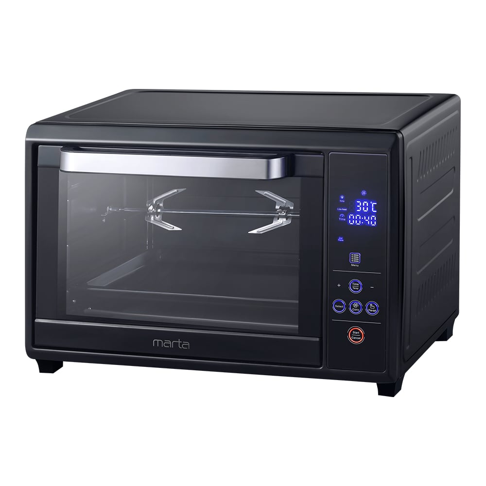 Изображение товара Мини-печь MARTA MT-4264 черный жемчуг 40 л сенсор+аэрофритюрница+шашлычница