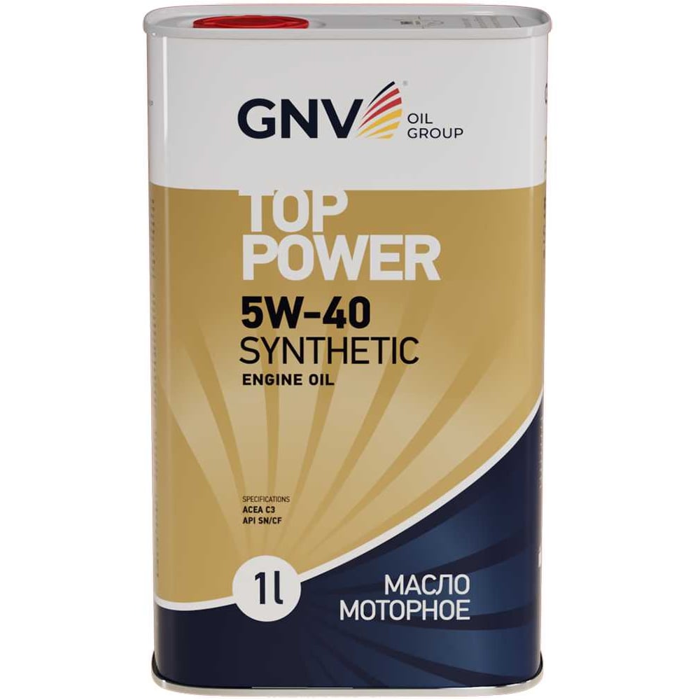 Изображение товара Синтетическое моторное масло GNV Top Power 5W-40 Synthetic (мет.канистра 1 л.) ACEA C3, MB 229.51/229.52 GTP1011872019510540001
