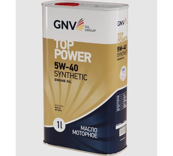 Изображение товара Синтетическое моторное масло GNV Top Power 5W-40 Synthetic (мет.канистра 1 л.) ACEA C3, MB 229.51/229.52 GTP1011872019510540001