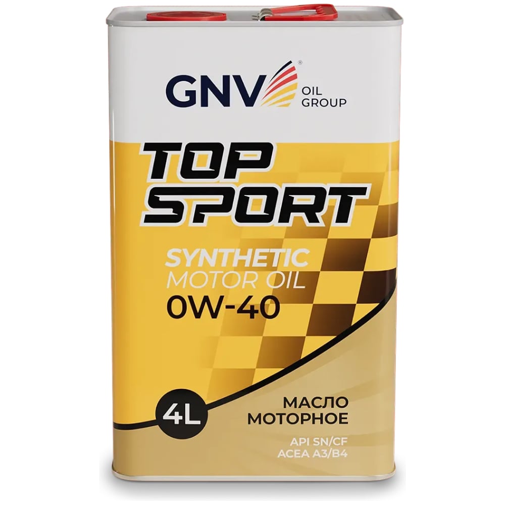 Изображение товара Масло моторное GNV Top Sport 0W-40 Synthetic, API SN/CF, ACEA A3/B4, 4 л GTS1021802010010040004 Изображение товара Масло моторное GNV Top Sport 0W-40 Synthetic, API SN/CF, ACEA A3/B4, 4 л GTS1021802010010040004
