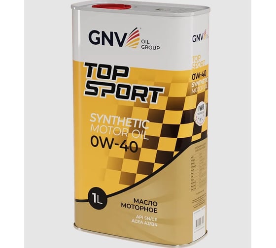 Изображение товара Моторное масло GNV Top Sport 0W-40 (мет.канистра 1 л.) ACEA А3/В4 GTS1021802010010040001