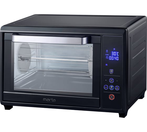 Изображение товара Мини-печь MARTA MT-EO4285B черный жемчуг, 40 л, сенсор, 8 режимов+конвекция+шашл+вертел 42153