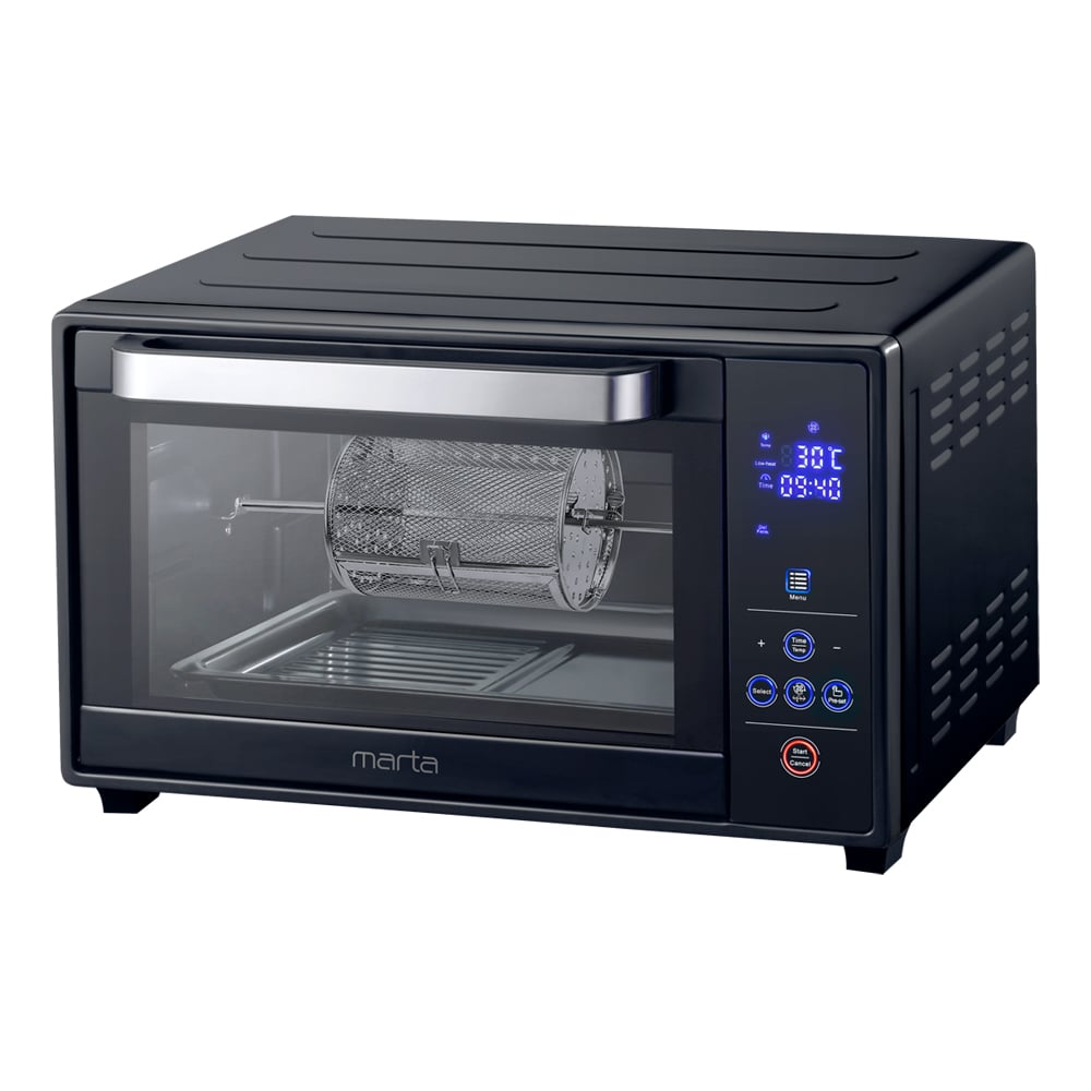 Изображение товара Мини-печь MARTA MT-EO4288B черный жемчуг, 30 л, Сенс+8 реж+Конвек+Аэрофрит+Шашл+эмаль 42180