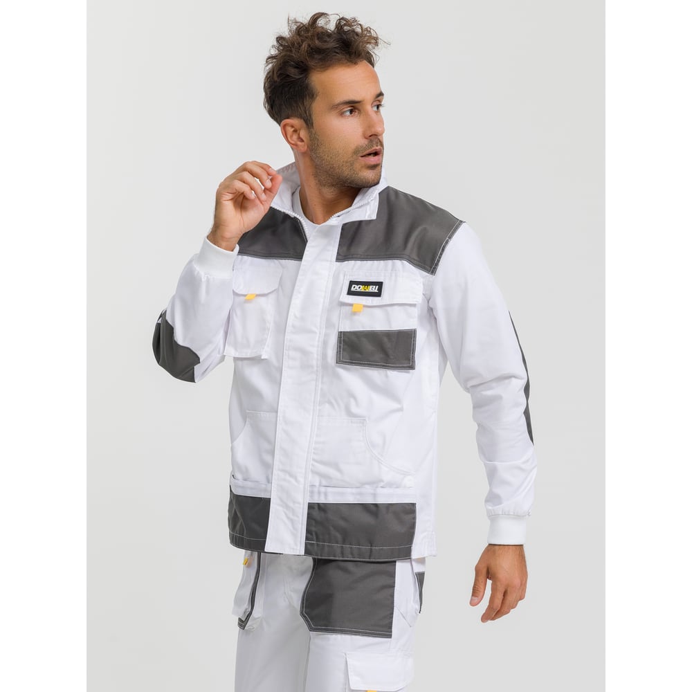 Изображение товара Рабочая куртка DOWELL White HD белая мужская с световозвращающей полосой 54 размер