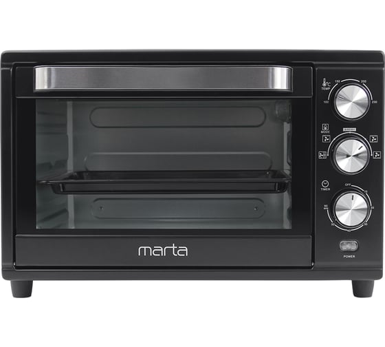 Изображение товара Мини-печь MARTA MT-EO4293A черный жемчуг, 32 л, Аэрогриль+Конвекция+Корзина 40479