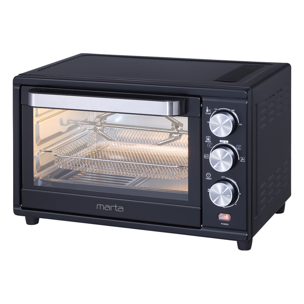 Изображение товара Мини-печь MARTA MT-EO4293B черный жемчуг, 32 л, Аэрогриль+Конвек+Корзина+Шашл+Вертел 40875 Изображение товара Мини-печь MARTA MT-EO4293B черный жемчуг, 32 л, Аэрогриль+Конвек+Корзина+Шашл+Вертел 40875
