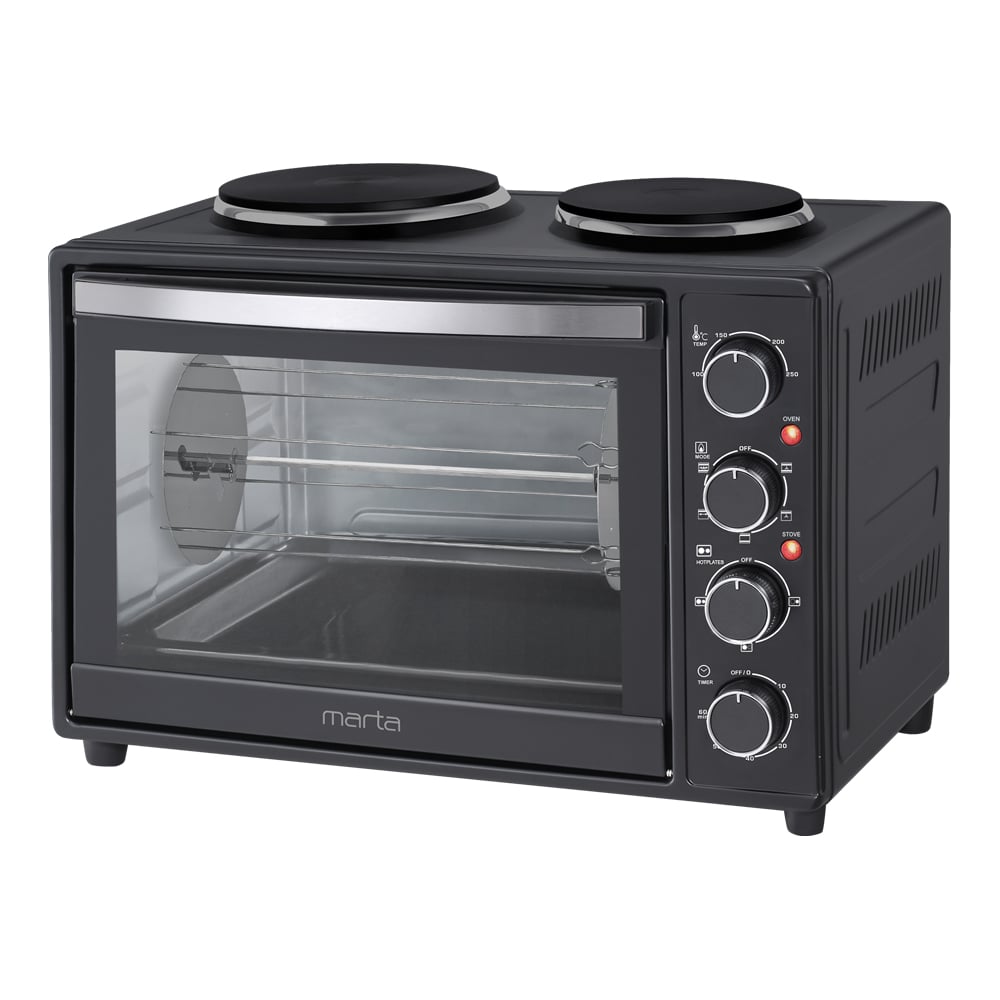 Изображение товара Мини-печь MARTA MT-EO4290B черный жемчуг с вертелом и конвекцией