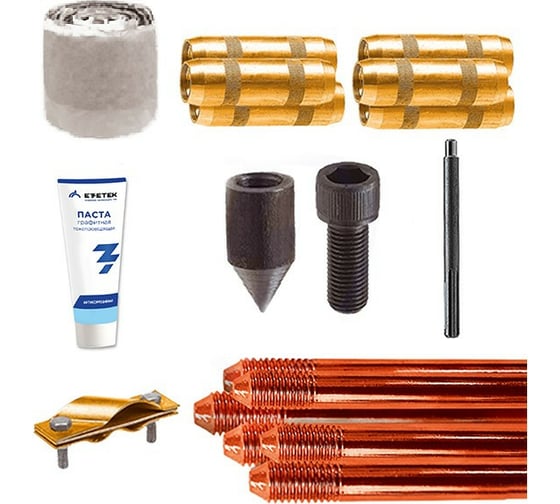 Изображение товара Комплект контура заземления EZETEK EZ – 15 15 метров, 14мм, 10х1500мм с насадкой SDS-max 90013