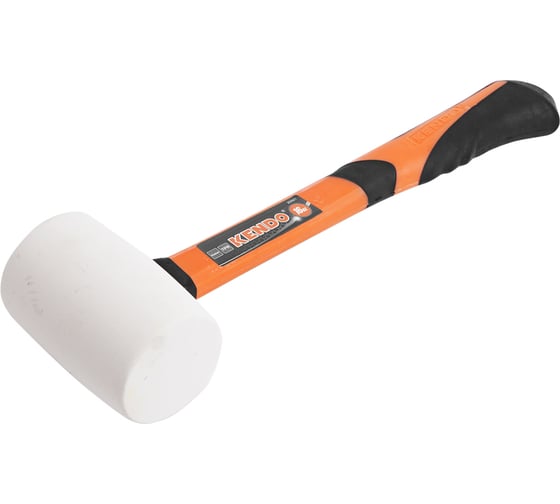 Изображение товара Резиновая киянка KENDO белая с фиберглассовой рукояткой 680 гр 25511