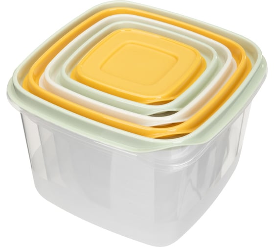 Изображение товара Комплект контейнеров для продуктов Phibo CLEVER 5 шт., 0,12 л + 0,25 л + 0,45 л + 0,75 л + 1,2 л, Микс 1 433160618