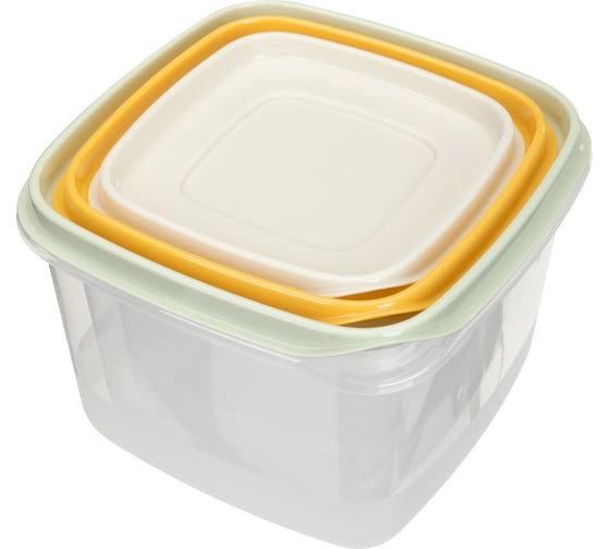 Изображение товара Комплект контейнеров для продуктов Phibo CLEVER 3 шт., 0,45 л + 0,75 л + 1,2 л, Микс 1 433160818