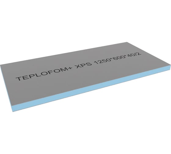 Изображение товара Теплоизоляционная панель Teplofom+ 1250x600x40 мм, двухсторонний слой, упаковка 4 шт. 4/40/2