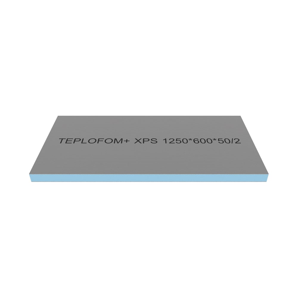 Изображение товара Теплоизоляционная панель Teplofom+ 1250x600x50 мм, двухсторонний слой, упаковка 4 шт. 4/50/2