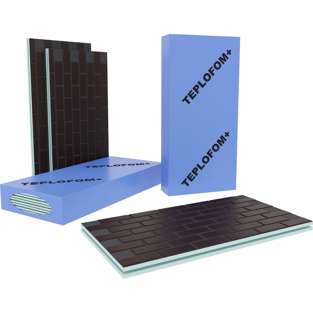 Изображение товара Фасадная панель Teplofom+ Темный Шоколад 1230x600x30 мм/2 шт.