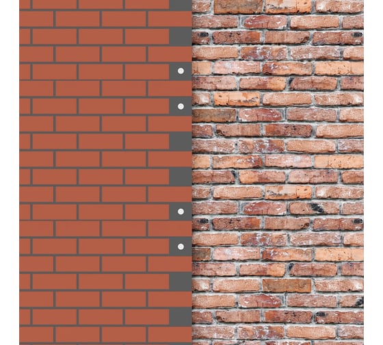 Изображение товара Фасадная панель Teplofom+ TEPLOFOM с финишной отделкой цвет "Красный" подложка "Черный" 1250x600x50 мм, упаковка 2 шт. П003К010Т50/2