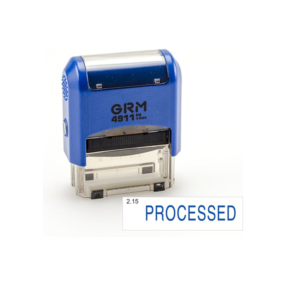 Изображение товара Стандартный штамп GRM 4911 p3 2.15 processed синий 38х14 мм