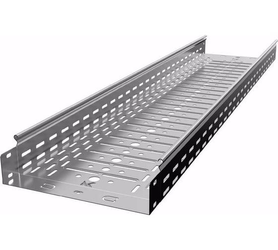 Изображение товара Лоток перфорированный металлический замковый CABLIDERTRAYS ПРЕМИУМ ЛИДЕР оцинкованный ЛПМЗ(П)-300х80-0,8-3000