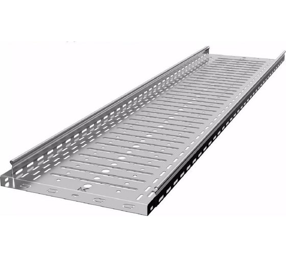Изображение товара Лоток перфорированный металлический замковый CABLIDERTRAYS ПРЕМИУМ ЛИДЕР оцинкованный ЛПМЗ(П)-400х50-1,0-3000