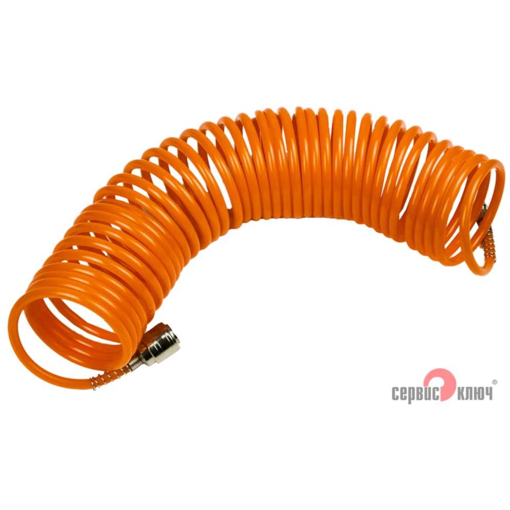 Изображение товара Спиральный шланг 10м с быстросъемным соединением СЕРВИС КЛЮЧ 70606