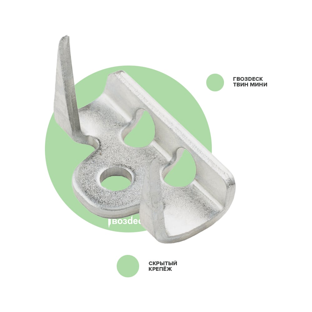 Изображение товара Крепеж Гвозdeck Твин Мини гальванический цинк 200 шт для террас