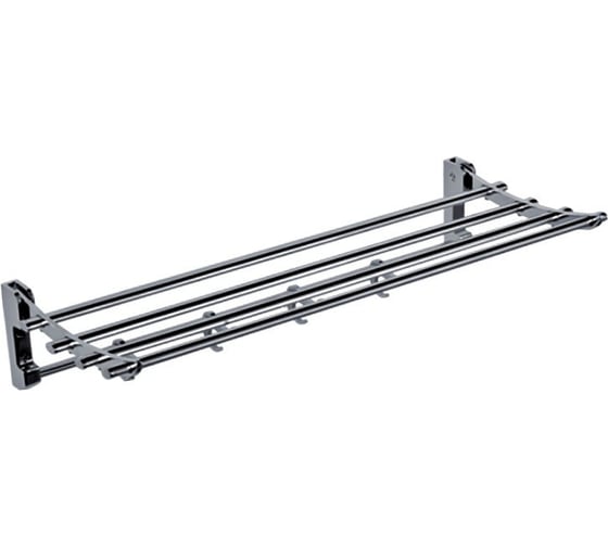 Изображение товара Полка-решетка с держателем для полотенец и крючками HAIBA хром HB806