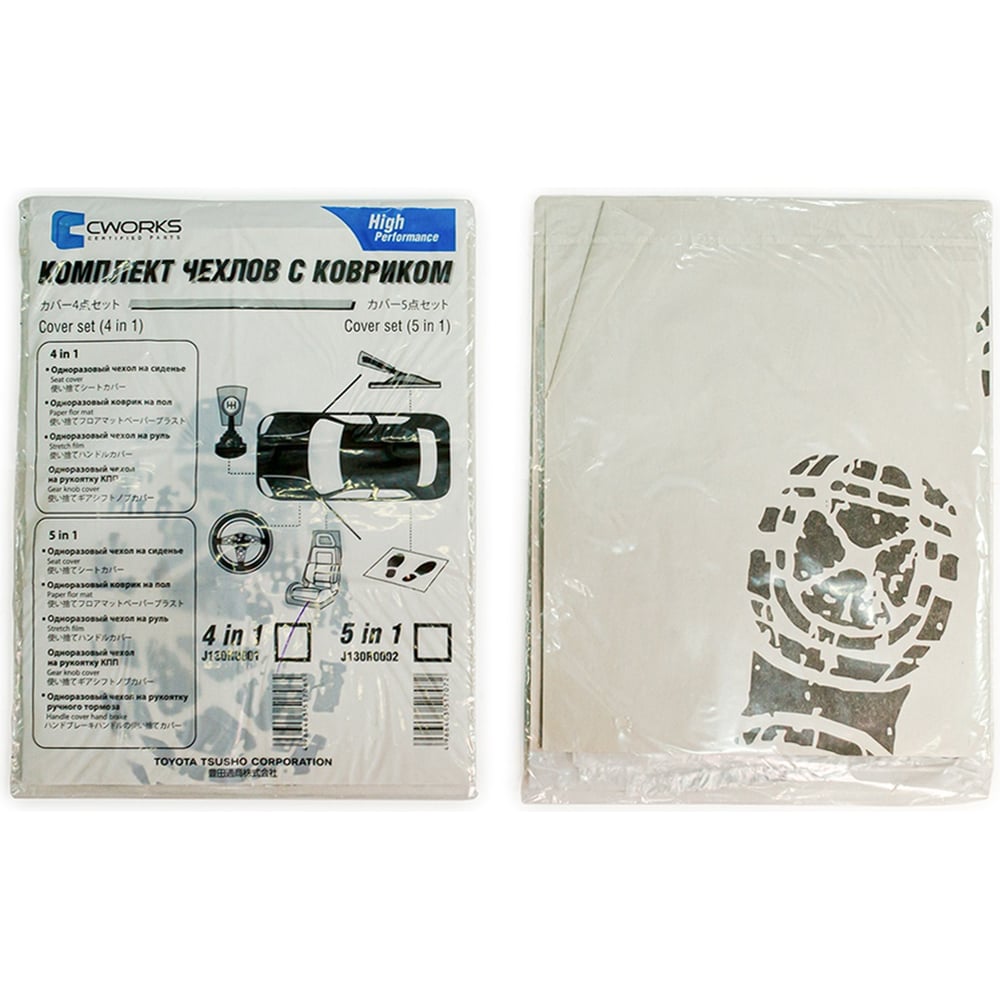 Изображение товара Комплект накидок с ковриком CWORKS CW 5 в 1 универсальные защитные комплекты