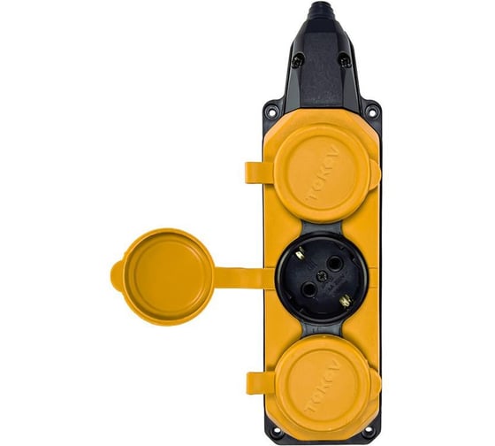 Изображение товара Колодка удлинителя TOKOV ELECTRIC 3-м с заземлением 16А IP44 каучук желтый TOKOV TKE-C07-KK3-Z