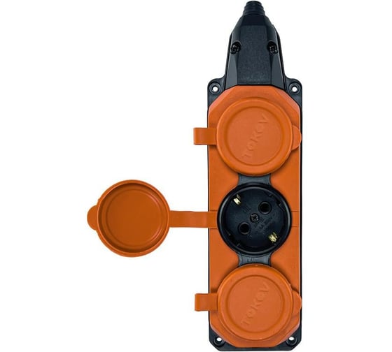 Изображение товара Колодка удлинителя TOKOV ELECTRIC 3-м с заземлением 16А IP44 каучук оранжевый TOKOV TKE-C10-KK3-Z