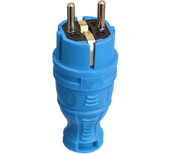Изображение товара Вилка прямая TOKOV ELECTRIC с заземлением IP44 каучук син. TOKOV TKE-C08-KV-Z