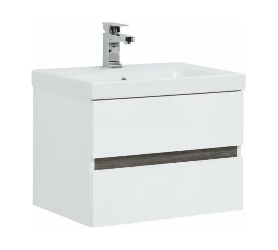 Изображение товара Тумба Aquanet Беркли 50 белый глянец/дуб рошелье 00254288