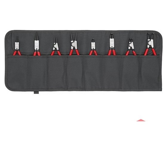 Изображение товара Набор щипцов для внутренних и внешних стопорных колец KNIPEX чехол-скрутка, 8 пр. KN-001958V01