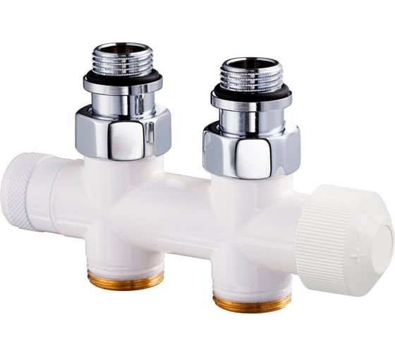 Изображение товара Узел нижнего подключения термостатический SR Rubinetterie прямой 1/2"х3/4"Е Белый 0686-1500VCEA