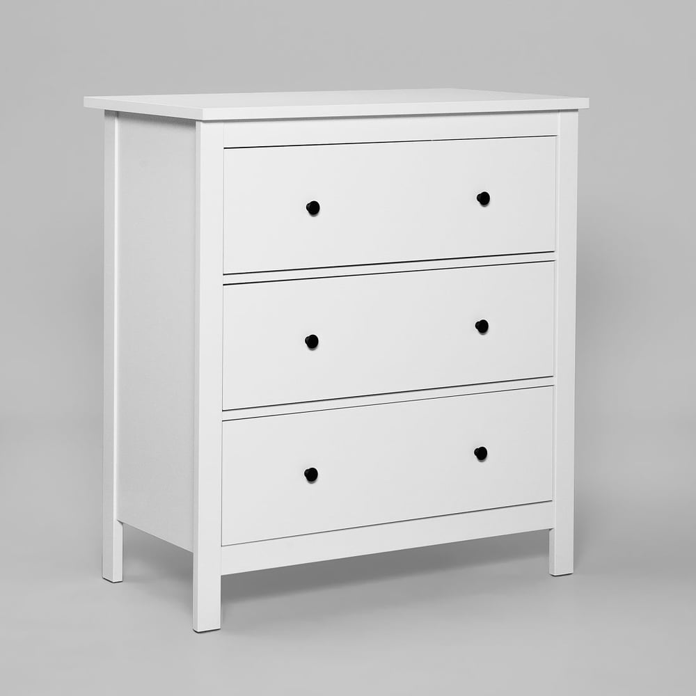 Изображение товара Современный белый комод Гуд ЛАКК САГА с 3 ящиками и ножками